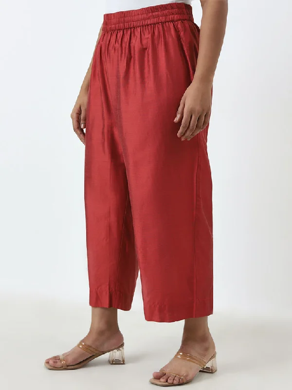 Diza Rust High-Rise Ethnic Pants