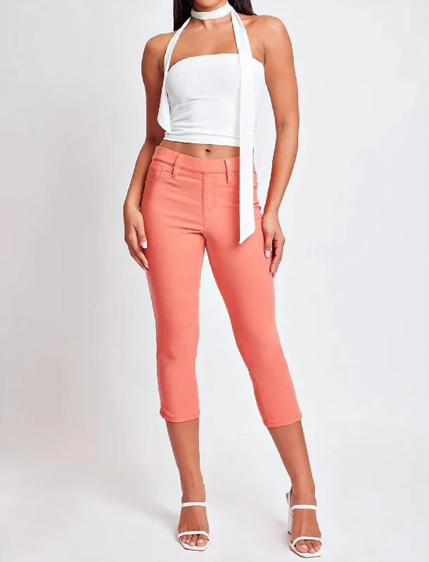 Hyperstretch Capri Jean In Melon