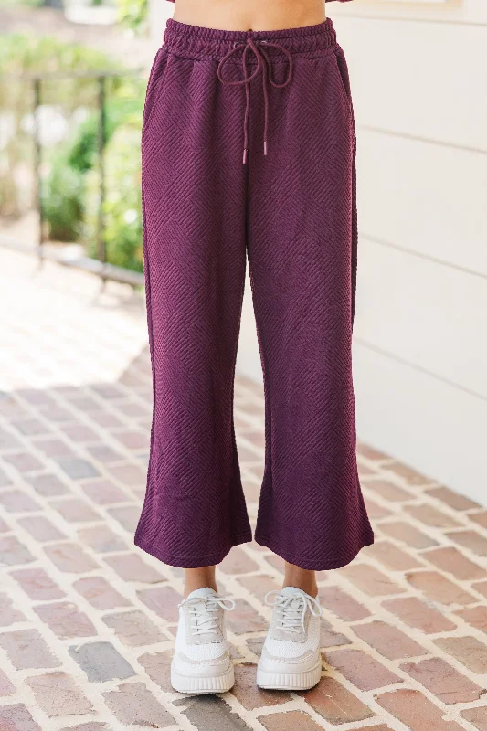 Make Your Day Mulberry Textured Pants