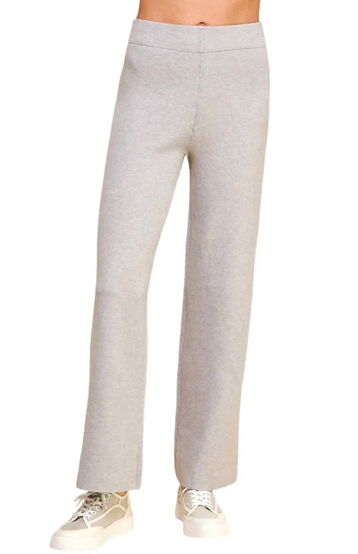 Straight Leg Sweater Pants In Heather Grey