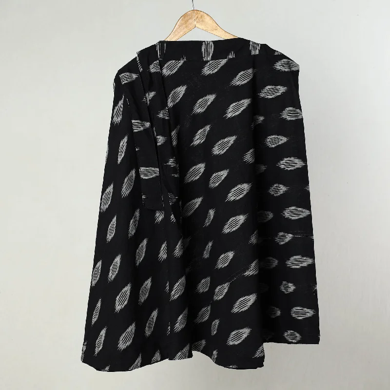 Black - Pochampally Ikat Cotton Wrap Around Skirt 21