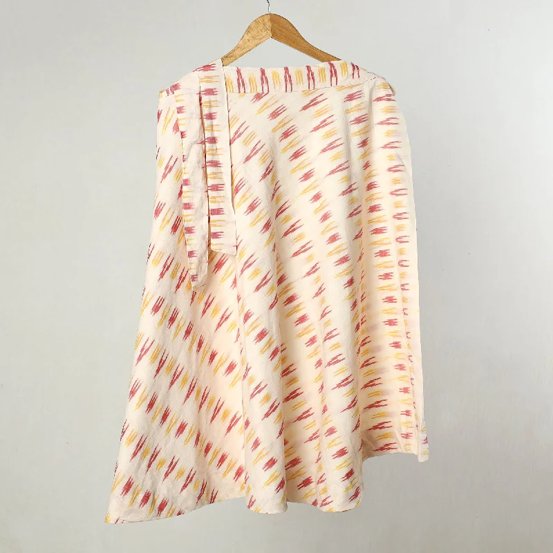 White - Pochampally Ikat Cotton Wrap Around Skirt 08