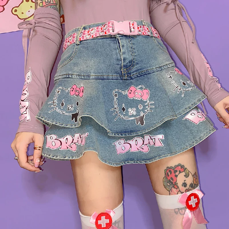 CUTE CARTOON PRINT SKIRT  PL52285