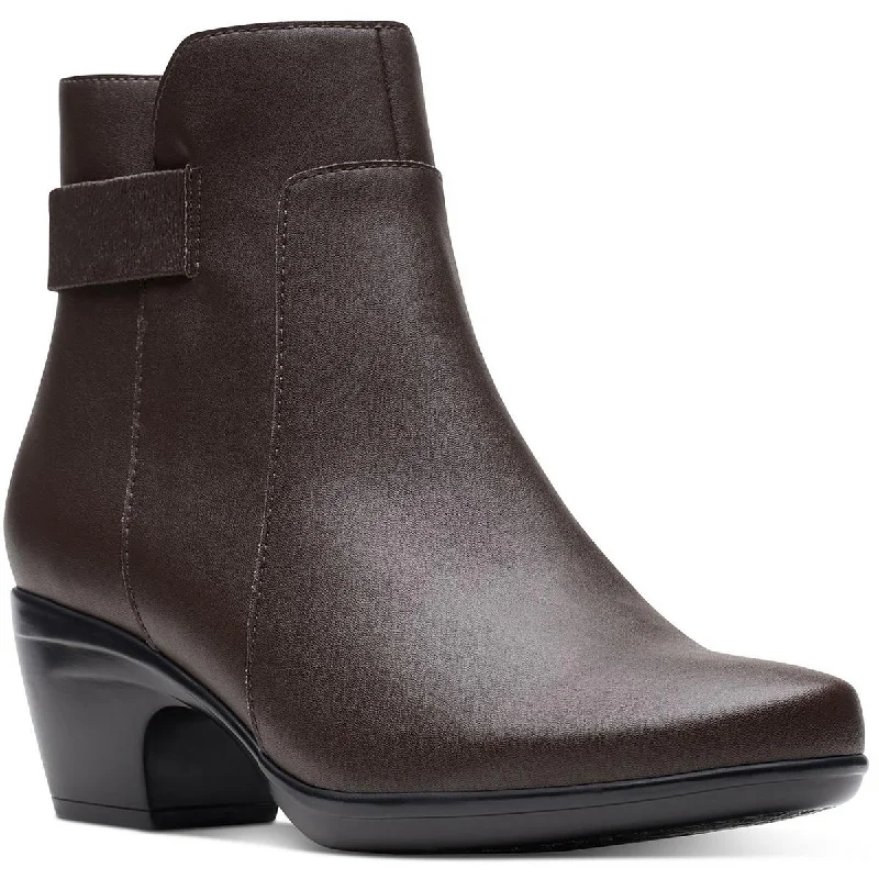 Clarks Womens Emily Holly Leather Dressy Booties