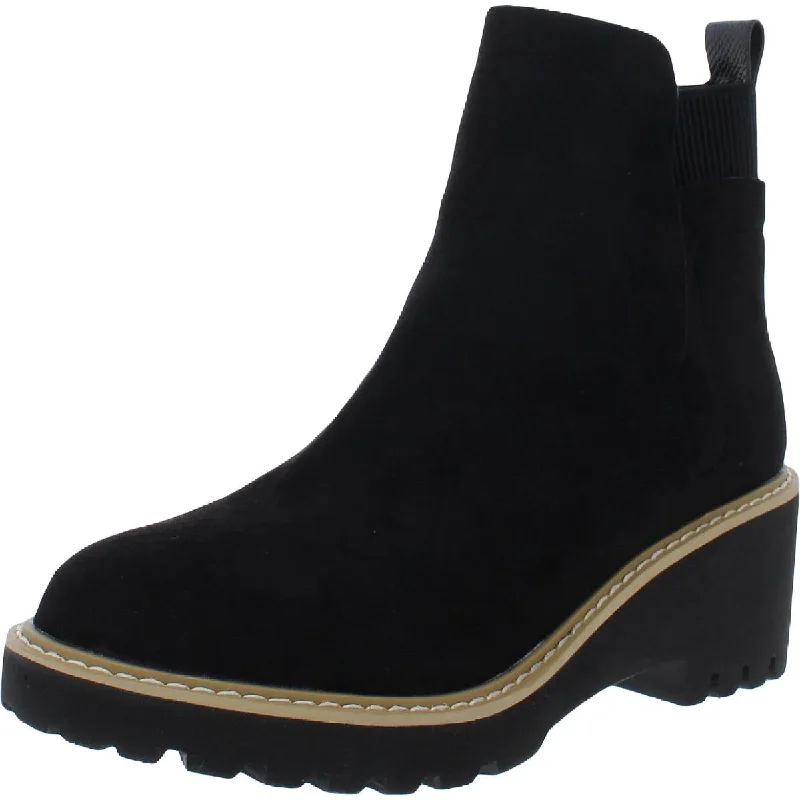 Corkys Womens Basic Faux Suede Pull On Ankle Boots