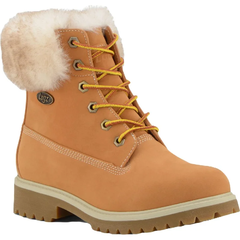 Lugz Womens Convoy Fur Faux Fur Lined Cold Weather Combat & Lace-up Boots