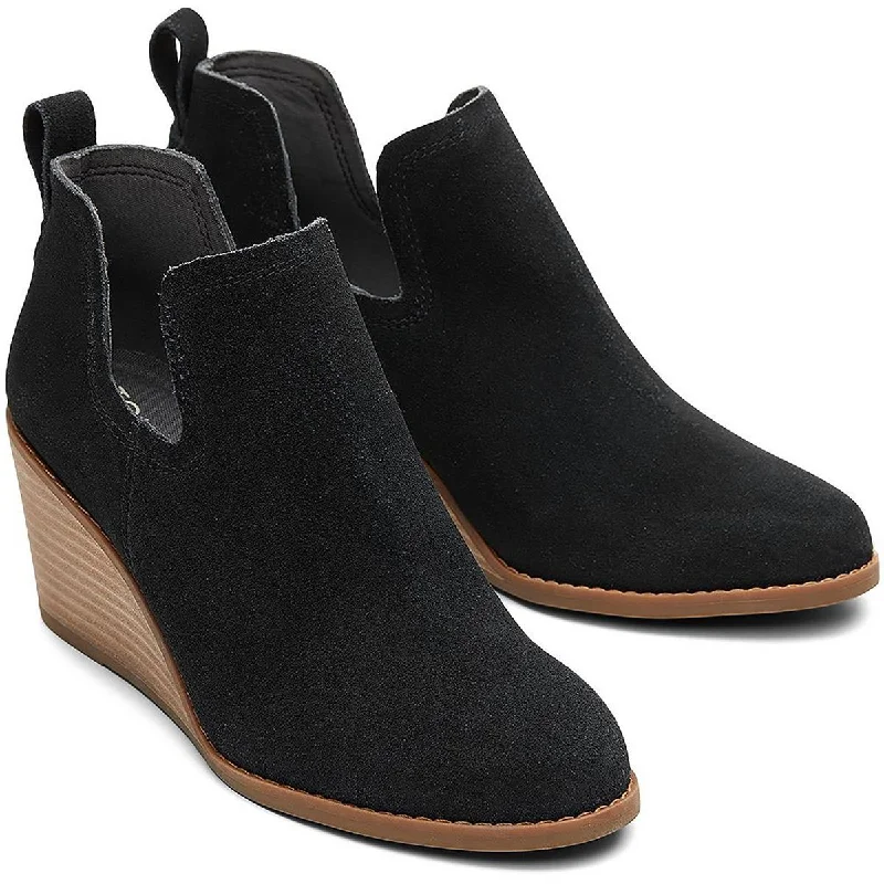 Toms Womens Kallie Suede Wedge Heel Shooties