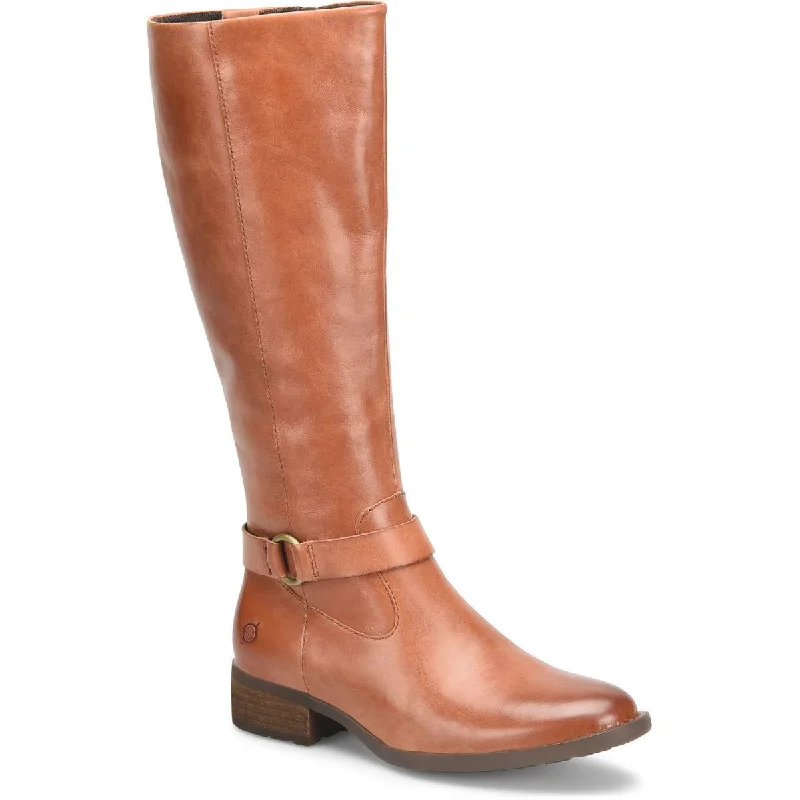 Born Womens Saddler Leather Knee-High Boots