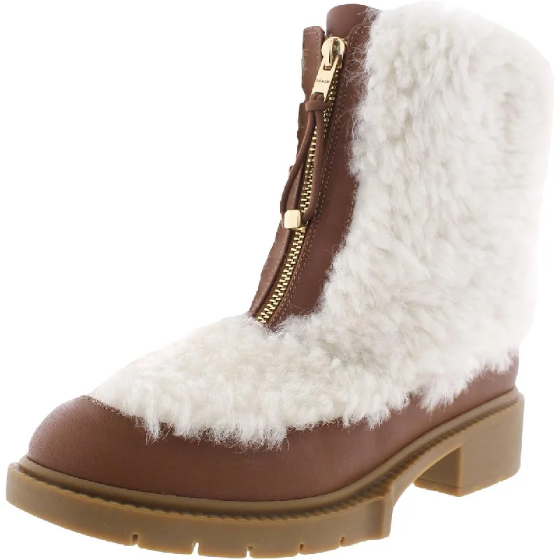 Coach Womens Leona Leather Sheep Fur Winter & Snow Boots