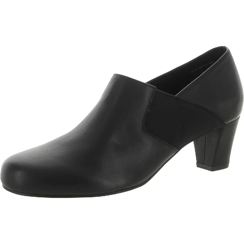 David Tate Womens Tavi Leather Slip-On Booties