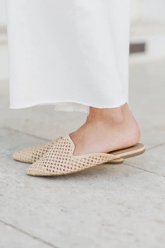 Feel The Love Natural Raffia Flats