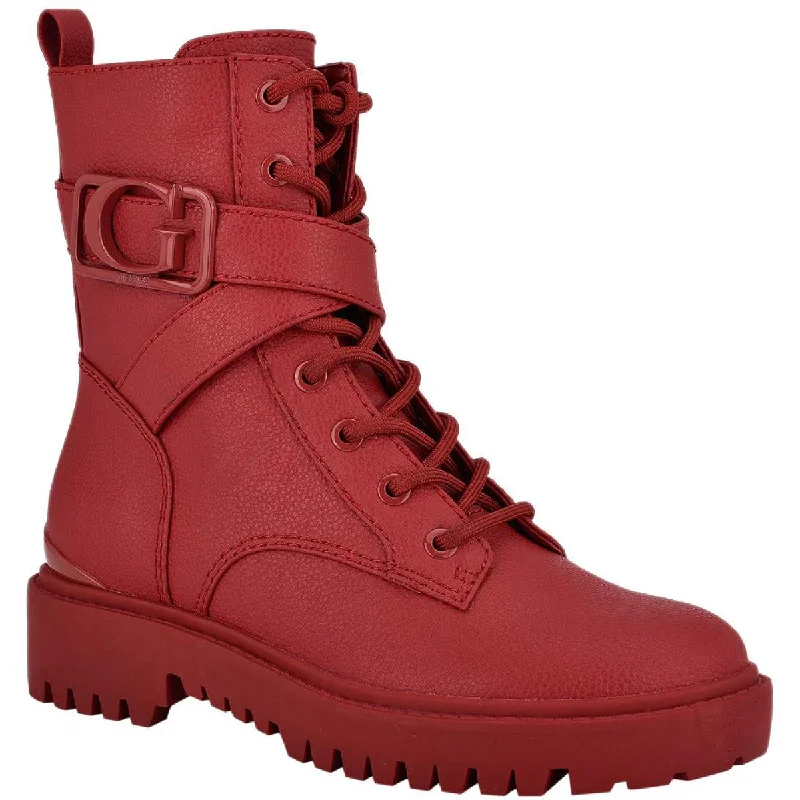 Guess Womens Orana  Platform Combat & Lace-up Boots