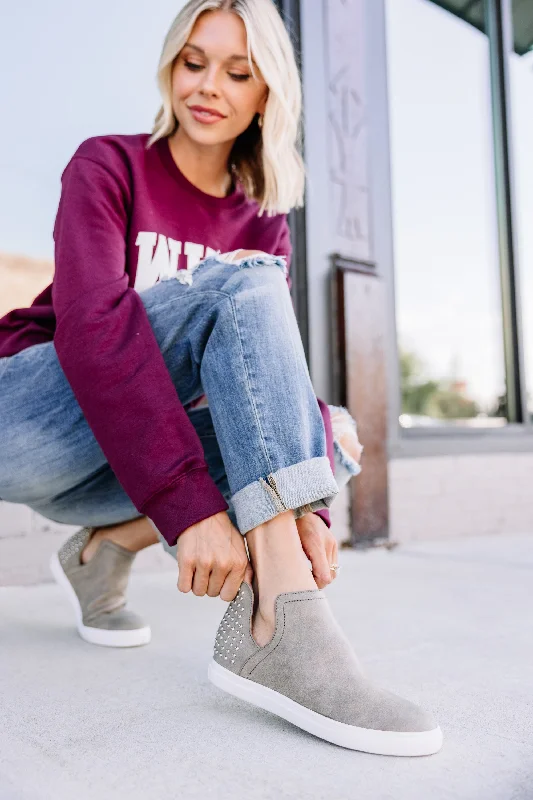 In Good Company Gray Studded Sneakers