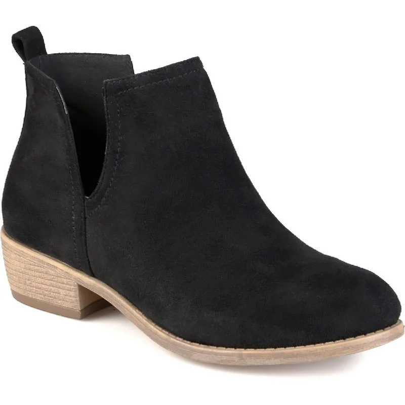 Journee Collection Womens Faux Suede Side Slit Ankle Boots