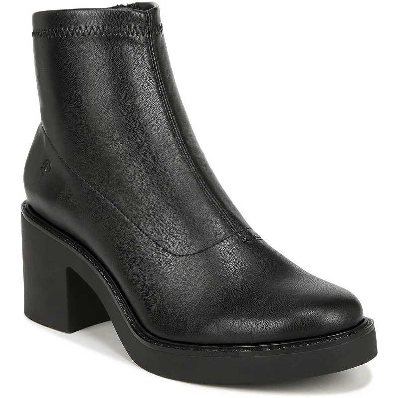 LifeStride Womens Remix Faux Leather Zipper Ankle Boots