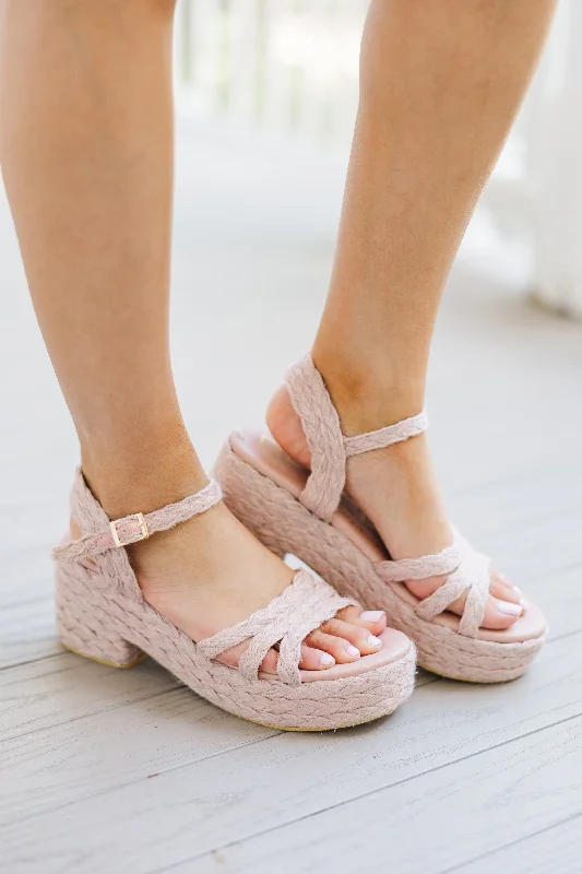 Matisse: Everyone's Watching Blush Pink Espadrille Platform Sandals