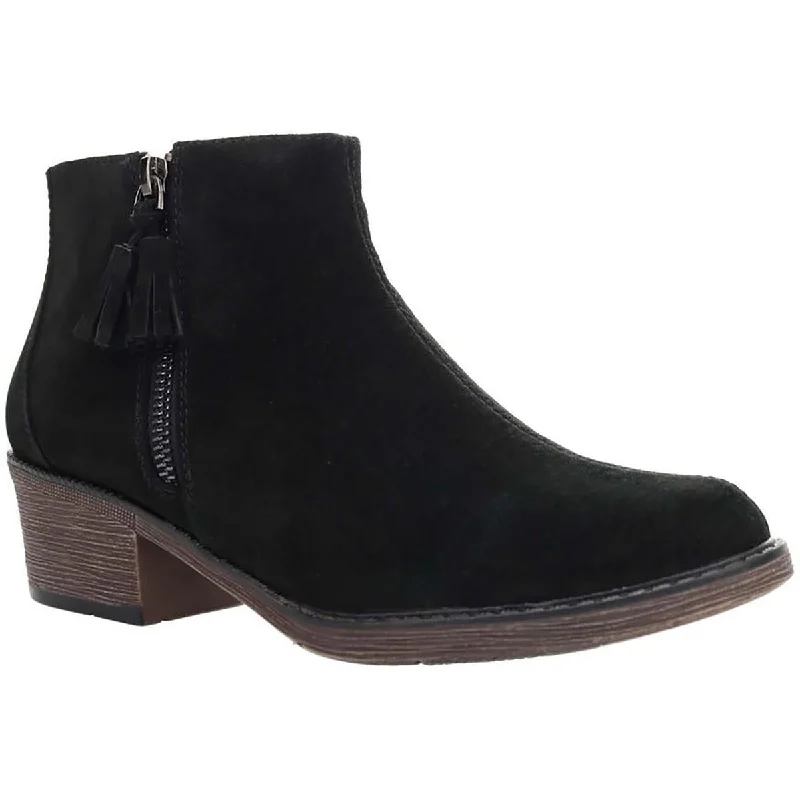 Propet Womens Rebel Suede Tassel Booties