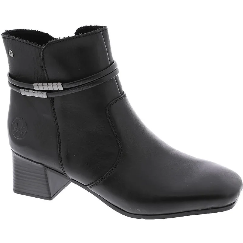 Rieker Womens Susi 73 Leather Square Toe Ankle Boots