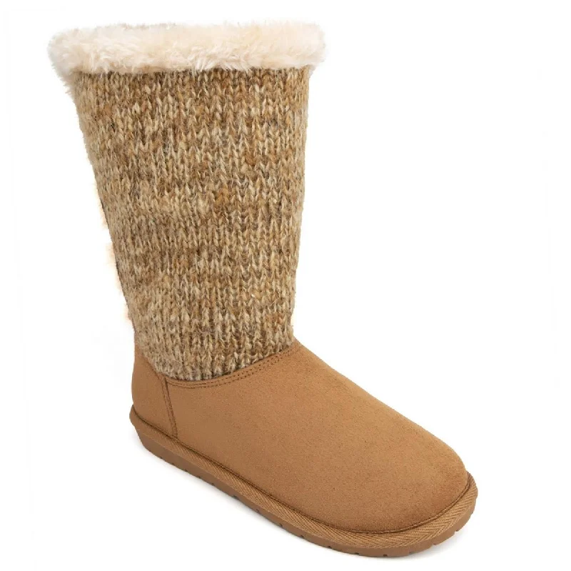 Sugar Womens Panthea 2 Faux Suede Knit Winter & Snow Boots