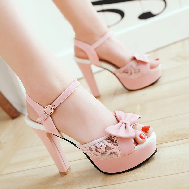 Sweet bow high heels PL50164