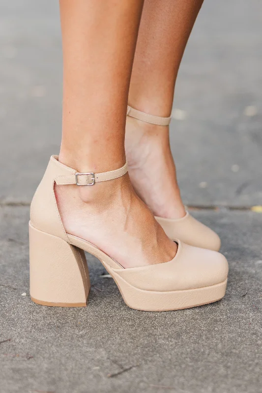 Try It Out Nude Mary Jane Heels