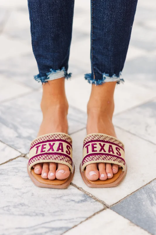 Walk On Maroon Texas Slide Sandals