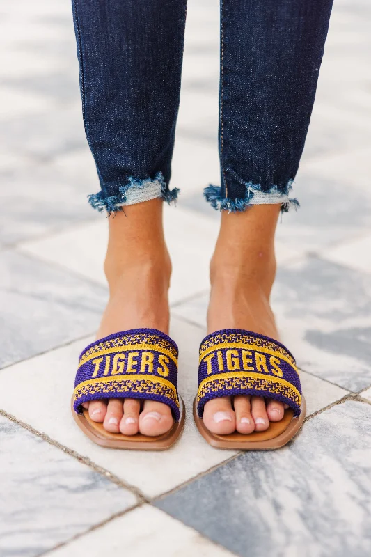 Walk On Purple Tigers Slide Sandals