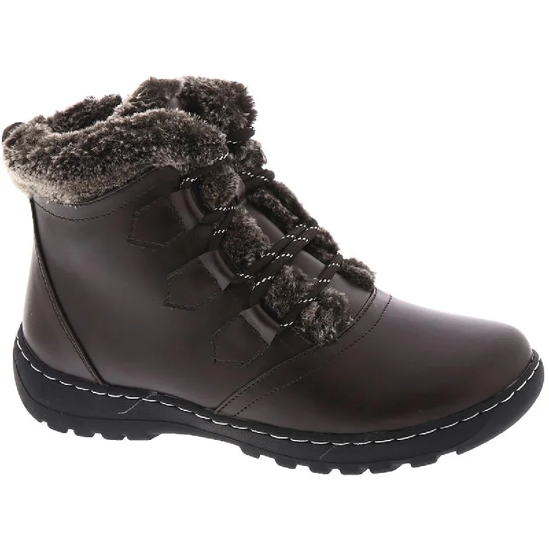 Wanderlust Womens AGNES Faux Leather Faux Fur Lined Winter & Snow Boots