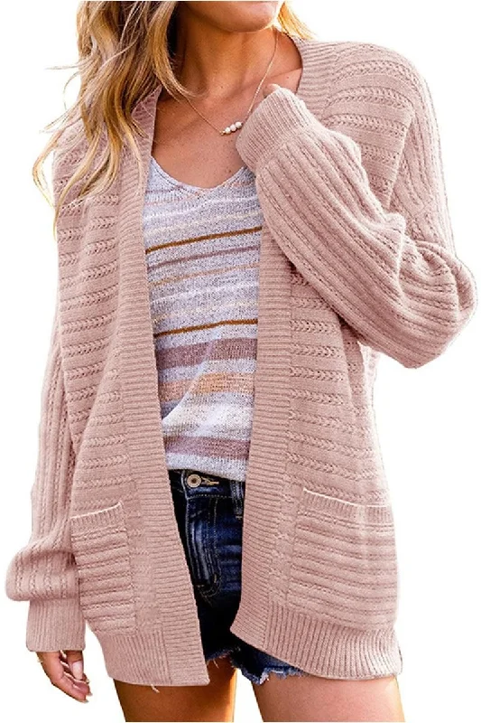 WOMENS KNITTED OPEN FRONT CARDIGAN